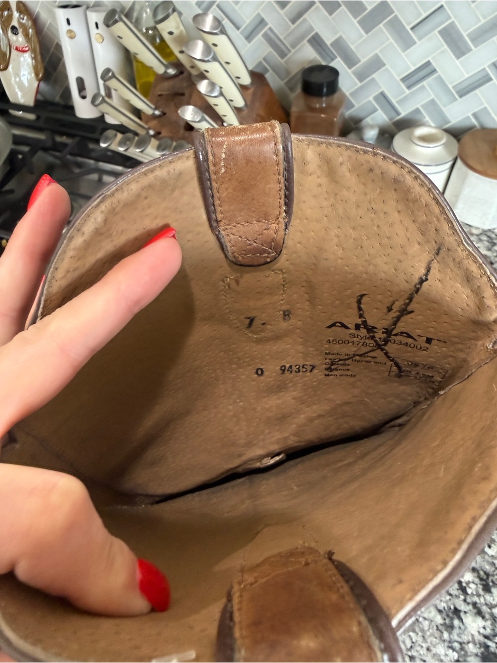 Ariat Casanova naturally distressed brown snip toe boot - Picture 5 of 5